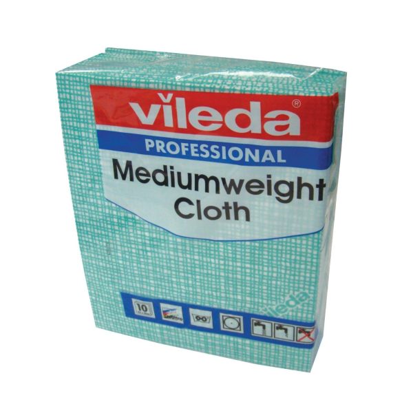 Medium Weight Green Vileda Cloth 10pk