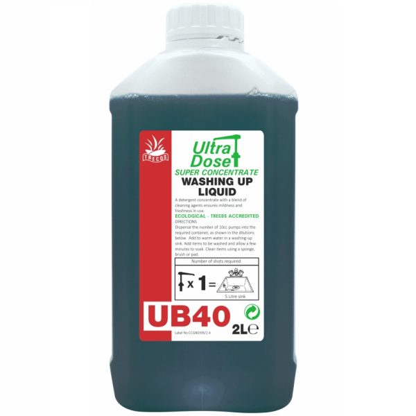 UB40 Super Concentrated Washing Up Liquid - 4 x 2L