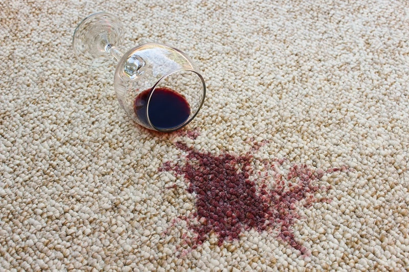 spilled red wine carpet